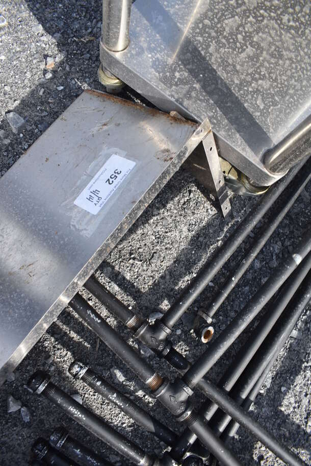 Metal Shelf w/ Wall Mount Brackets. 36x12x11 - Image 4 of 5