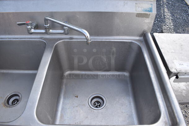 Stainless Steel Commercial 2 Bay Sink w/ Faucet and Handles. 47x26x42. Bays 20x20x11 - Image 3 of 5