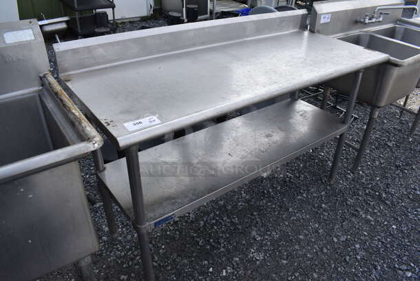 Stainless Steel Table w/ Back Splash and Under Shelf. 60x24x41 - Image 1 of 4