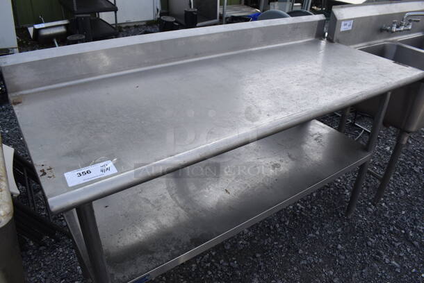 Stainless Steel Table w/ Back Splash and Under Shelf. 60x24x41 - Image 2 of 4