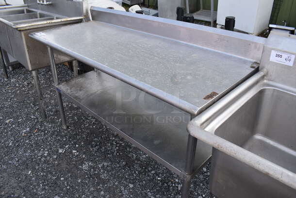 Stainless Steel Table w/ Back Splash and Under Shelf. 60x24x41 - Image 3 of 4