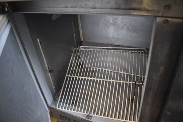 Beverage Air UCR72AY Stainless Steel Commercial Prep Table w/ 2 Tier Over Shelf on Commercial Casters. 115 Volts, 1 Phase. 72x31x68. Tested and Working! - Image 6 of 8