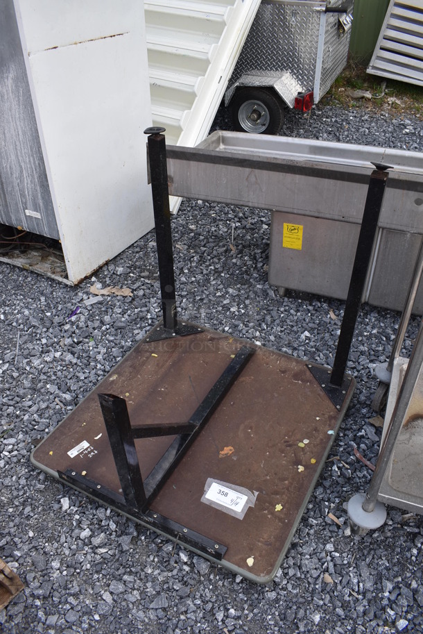 Tan Gray Green Wall Mount Table. 30x30x30 - Image 3 of 3