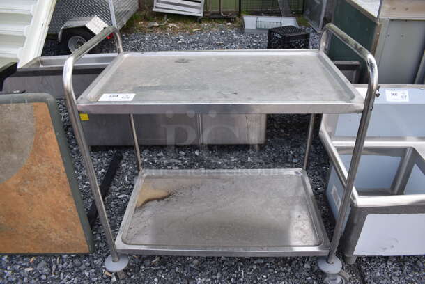 Metal 2 Tier Cart on Commercial Casters. 34x20x37