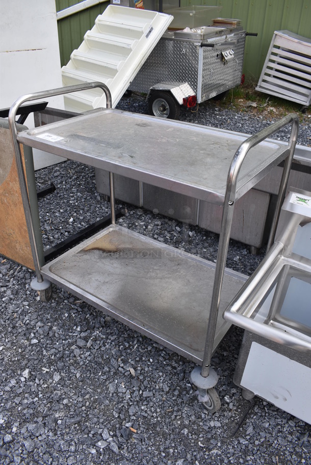 Metal 2 Tier Cart on Commercial Casters. 34x20x37 - Image 3 of 3