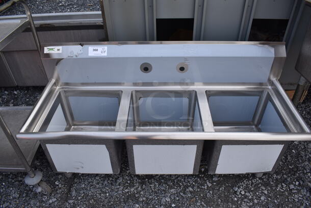 BRAND NEW SCRATCH AND DENT! Regency 600S31515 Stainless Steel Commercial 3 Bay Sink. No Legs. 54x21x26 - Image 1 of 6