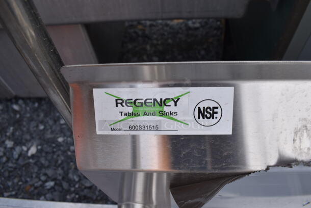 BRAND NEW SCRATCH AND DENT! Regency 600S31515 Stainless Steel Commercial 3 Bay Sink. No Legs. 54x21x26 - Image 3 of 6