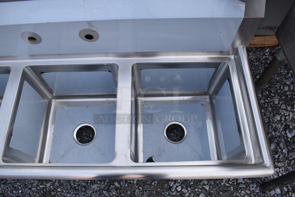 BRAND NEW SCRATCH AND DENT! Regency 600S31515 Stainless Steel Commercial 3 Bay Sink. No Legs. 54x21x26 - Image 5 of 6