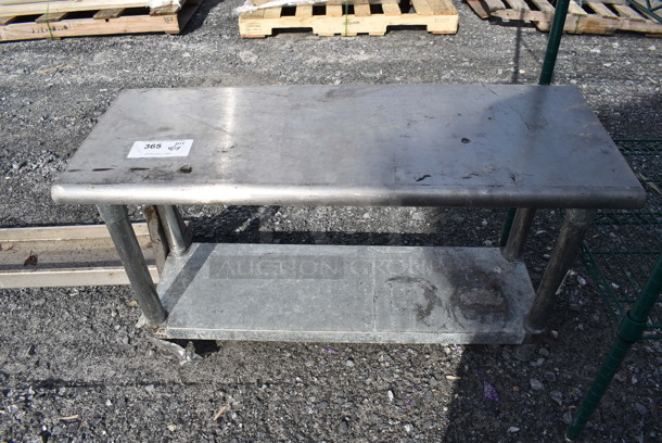 Stainless Steel Table w/ Metal Under Shelf. 36x14x21.5
