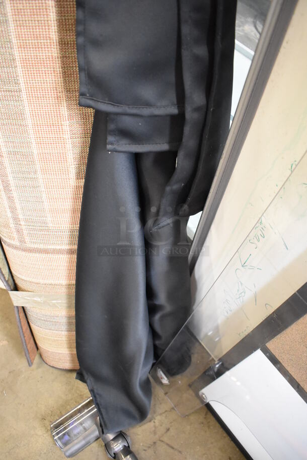 Black Fabric Curtains w/ Telescopic Curtain Rod - Image 3 of 3