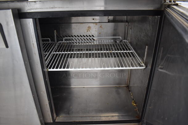 2017 Migali C-U48R Stainless Steel Commercial 2 Door Undercounter Cooler on Commercial Casters. 115 Volts, 1 Phase. 48x30x37.5. Tested and Working! - Image 4 of 6