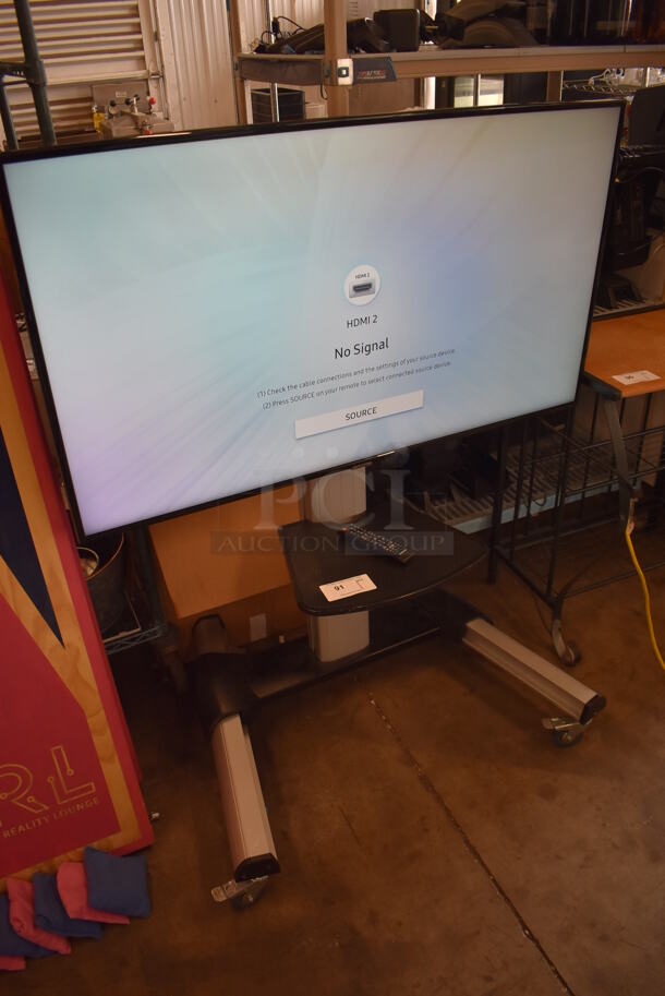Samsung 50" 4K Smart LED Television on Cart. 120 Volts, 1 Phase. 44x32x55. Buyer Must Pick Up - We Will Not Ship This Item. Tested and Working! - Image 8 of 9