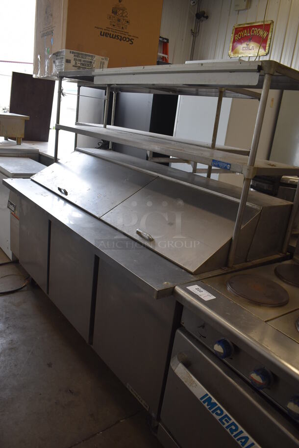 Beverage Air SPE72-30M Stainless Steel Commercial Sandwich Salad Prep Table Bain Marie Mega Top w/ 2 Tier Over Shelf on Commercial Casters. 115 Volts, 1 Phase. 72x34x67. Tested and Working! - Image 7 of 12