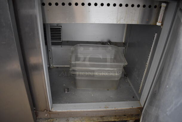 Beverage Air SPE72-30M Stainless Steel Commercial Sandwich Salad Prep Table Bain Marie Mega Top w/ 2 Tier Over Shelf on Commercial Casters. 115 Volts, 1 Phase. 72x34x67. Tested and Working! - Image 9 of 12