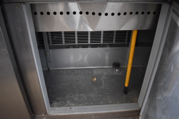 Beverage Air SPE72-30M Stainless Steel Commercial Sandwich Salad Prep Table Bain Marie Mega Top w/ 2 Tier Over Shelf on Commercial Casters. 115 Volts, 1 Phase. 72x34x67. Tested and Working! - Image 10 of 12