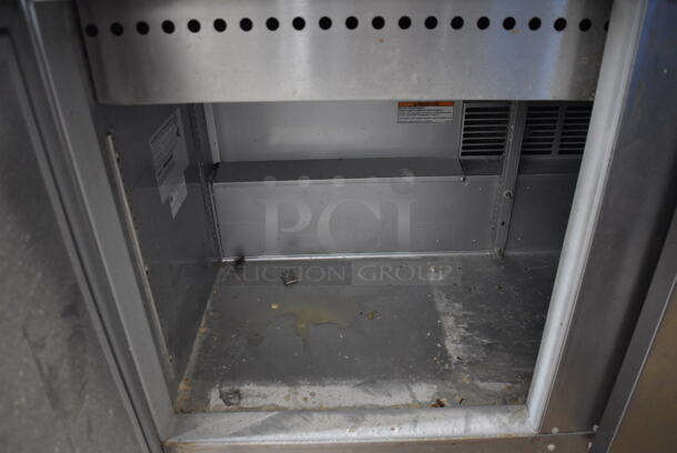 Beverage Air SPE72-30M Stainless Steel Commercial Sandwich Salad Prep Table Bain Marie Mega Top w/ 2 Tier Over Shelf on Commercial Casters. 115 Volts, 1 Phase. 72x34x67. Tested and Working! - Image 11 of 12