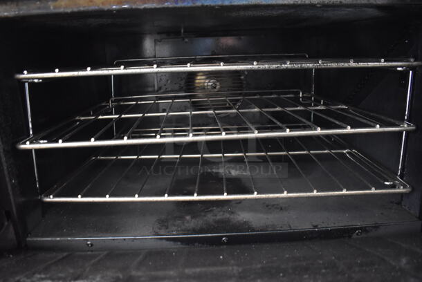 Stainless Steel Commercial Natural Gas Powered 12 Burner Range w/ 2 Convection Ovens, Over Shelf and Back Splash on Commercial Casters. 68x38x57 - Image 7 of 7