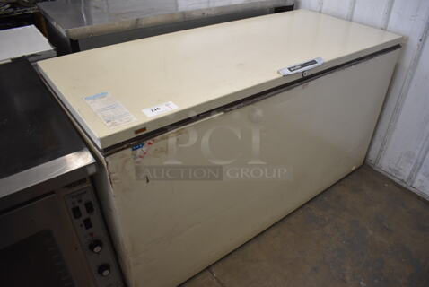 Frigidaire Metal Chest Freezer. 65x29x35.5. Tested and Does Not Power On
