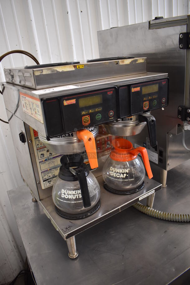 2013 Bunn AXIOM 2/2 TWIN Stainless Steel Commercial Countertop 4 Burner Coffee Machine w/ 2 Metal Brew Baskets and 2 Coffee Pots. 120/208-240 Volts, 1 Phase. 16x18x24 - Image 2 of 5