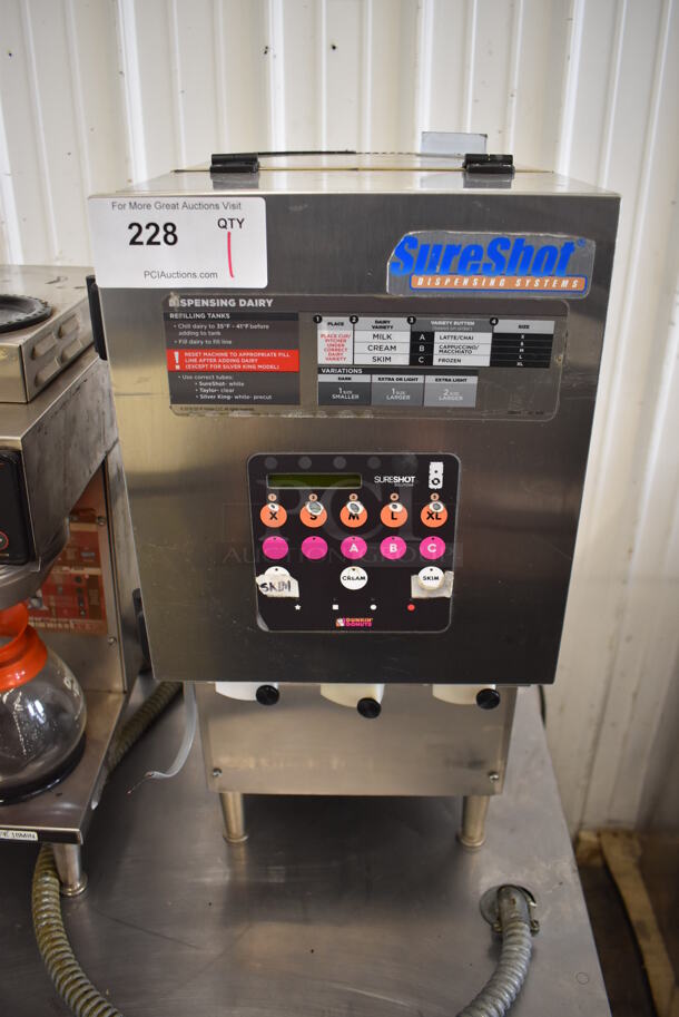 SureShot AC20 Stainless Steel Commercial Countertop Dairy Dispenser. 120 Volts, 1 Phase. 12x22x27. Tested and Working!
