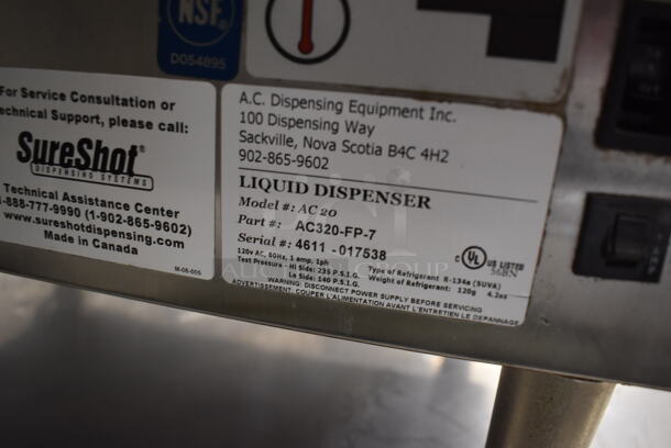 SureShot AC20 Stainless Steel Commercial Countertop Dairy Dispenser. 120 Volts, 1 Phase. 12x22x27. Tested and Working! - Image 5 of 5