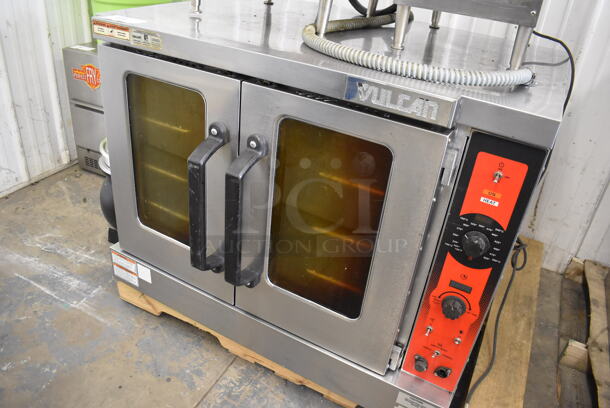 Vulcan Stainless Steel Commercial Electric Powered Full Size Convection Oven w/ View Through Doors, Metal Oven Racks and Thermostatic Controls. 208-250 Volts, 1 Phase. 40x31x31 - Image 2 of 7