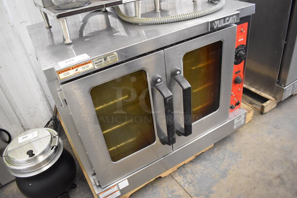 Vulcan Stainless Steel Commercial Electric Powered Full Size Convection Oven w/ View Through Doors, Metal Oven Racks and Thermostatic Controls. 208-250 Volts, 1 Phase. 40x31x31 - Image 3 of 7