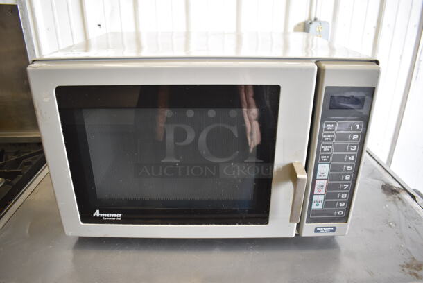 Amana RCS10MPA Stainless Steel Commercial Countertop Microwave Oven. 120 Volts, 1 Phase. 22x18x15