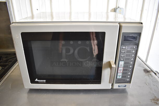 Amana RCS10MPA Stainless Steel Commercial Countertop Microwave Oven. 120 Volts, 1 Phase. 22x18x15 - Image 1 of 6