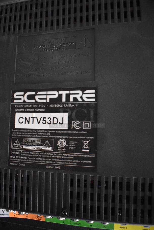Sceptre H40 40" Television w/ Metal Wall Mount. 100-240 Volts, 1 Phase. Buyer Must Pick Up - We Will Not Ship This Item. Tested and Working! - Image 5 of 7