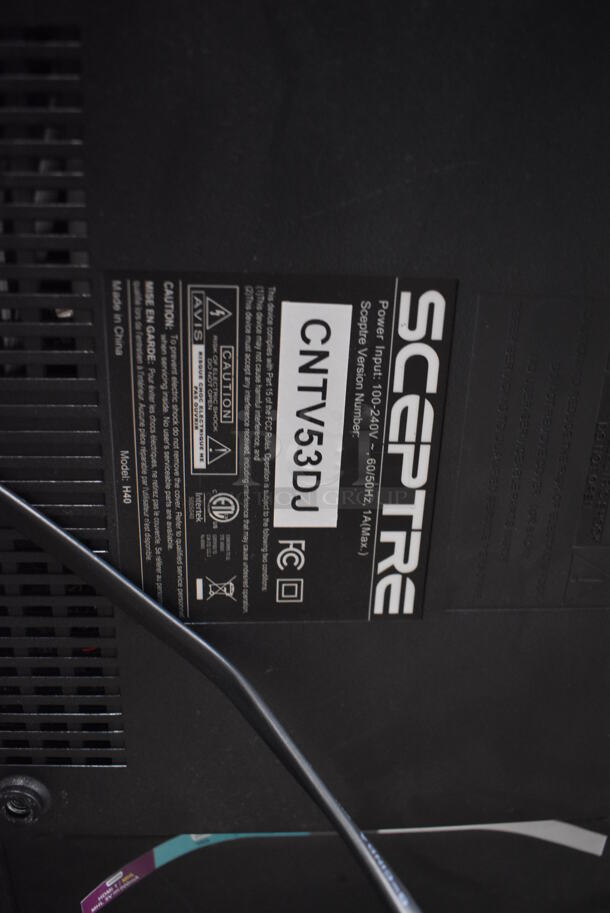 Sceptre H40 40" Television w/ Metal Wall Mount. 100-240 Volts, 1 Phase. Buyer Must Pick Up - We Will Not Ship This Item. Tested and Working! - Image 5 of 7