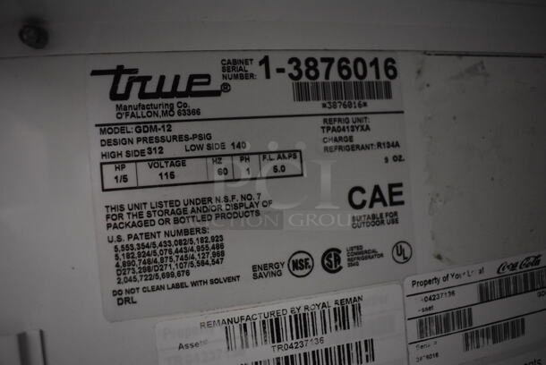 True GDM-12 Metal Commercial Single Door Reach In Cooler Merchandiser w/ Poly Coated Racks. 115 Volts, 1 Phase. 26x24x63. Tested and Working! - Image 4 of 5
