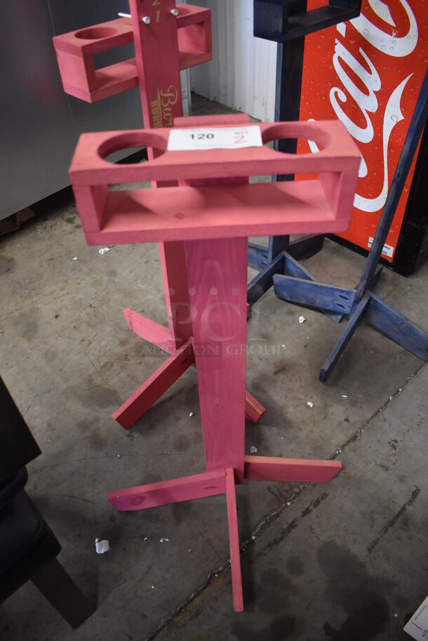 2 Wooden Pink and Blue LVRL Corn Hole Boards w/ 2 Pink Wooden Burky Boards, 4 Pink Bean Bags and 4 Blue Bean Bags. 24x48x4, 23x23x39, 23x23x63. 2 Times Your Bid! - Image 6 of 6