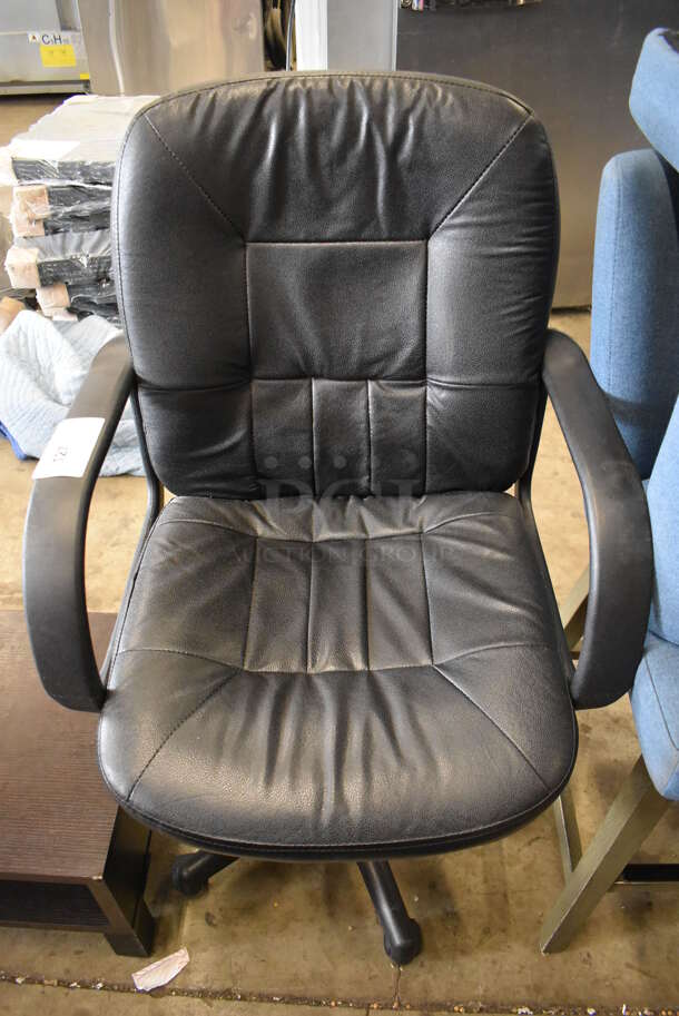 Black Office Chair on Casters. 24x22x41 - Image 1 of 3