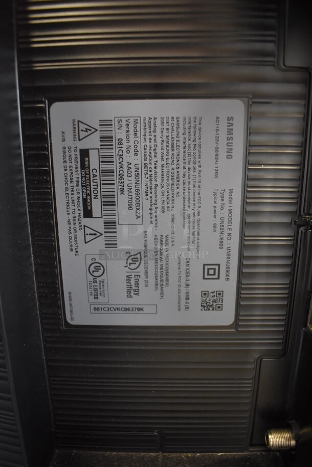 Samsung 50" 4K Smart LED Television on Cart. 120 Volts, 1 Phase. 44x32x55. Buyer Must Pick Up - We Will Not Ship This Item. Tested and Working! - Image 7 of 9