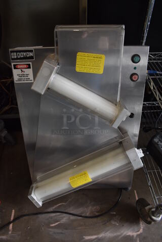 2010 Doyon DL18DP Stainless Steel Commercial Countertop Dough Sheeter. 120 Volts, 1 Phase. 21x18x33. Tested and Working!