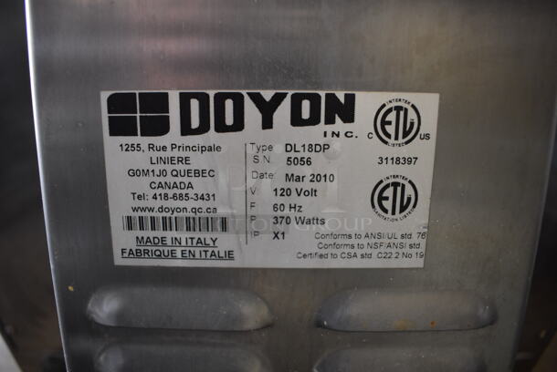 2010 Doyon DL18DP Stainless Steel Commercial Countertop Dough Sheeter. 120 Volts, 1 Phase. 21x18x33. Tested and Working! - Image 5 of 5