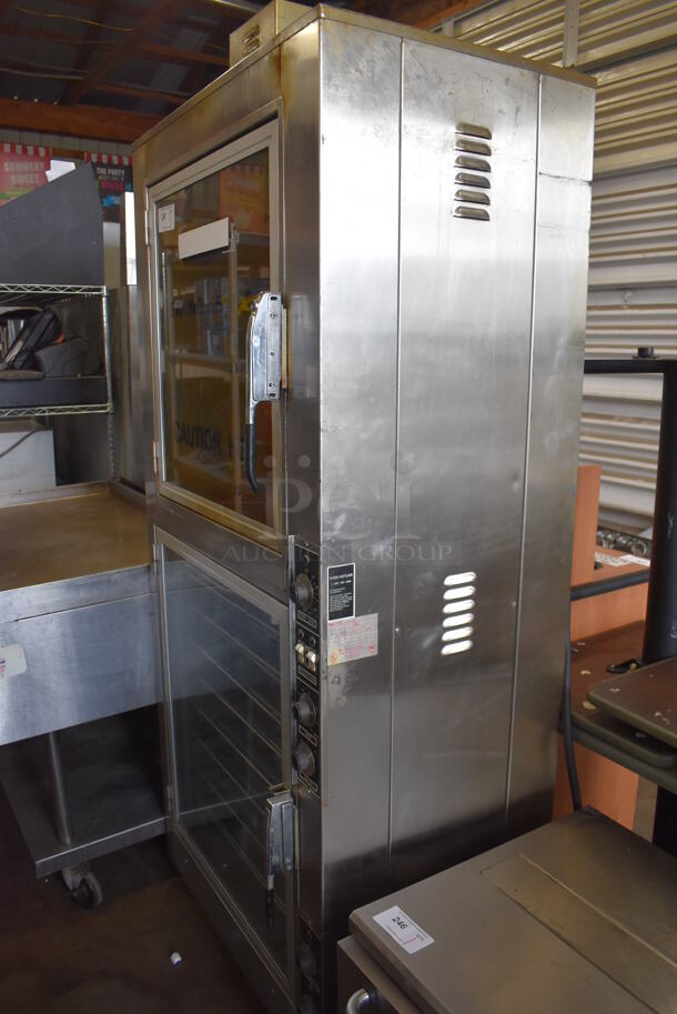 Nu Vu OP-2LPR Stainless Steel Commercial Floor Style Electric Powered Oven Proofer on Commercial Casters. 120/208 Volts. 35x25x82 - Image 3 of 8