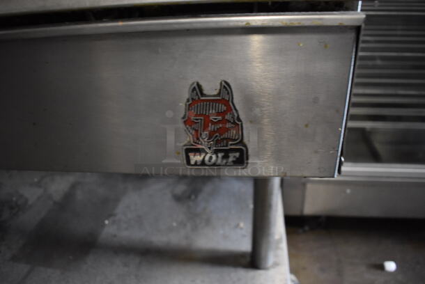 Wolf Stainless Steel Commercial Natural Gas Powered Flat Top Griddle w/ Under Shelf on Commercial Casters. 48x34x38 - Image 4 of 6