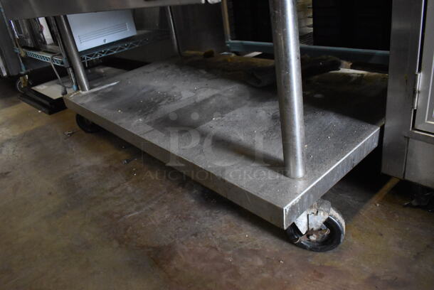 Wolf Stainless Steel Commercial Natural Gas Powered Flat Top Griddle w/ Under Shelf on Commercial Casters. 48x34x38 - Image 5 of 6