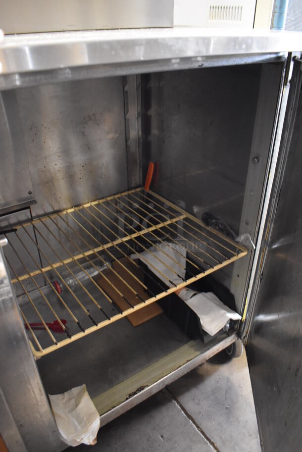 Duke Stainless Steel Commercial 2 Door Work Top Cooler. 48x30x40. Tested and Powers On But Does Not Get Cold - Image 5 of 5