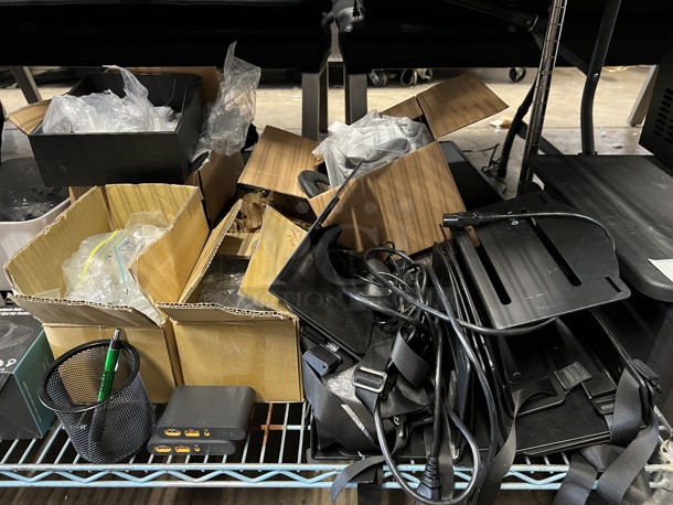 ALL ONE MONEY! Tier Lot of Various Items Including Poly Condiment Bottles, Metal Mounting Brackets, Dlink, Carpet Grip Pads and Keyboard - Image 2 of 10