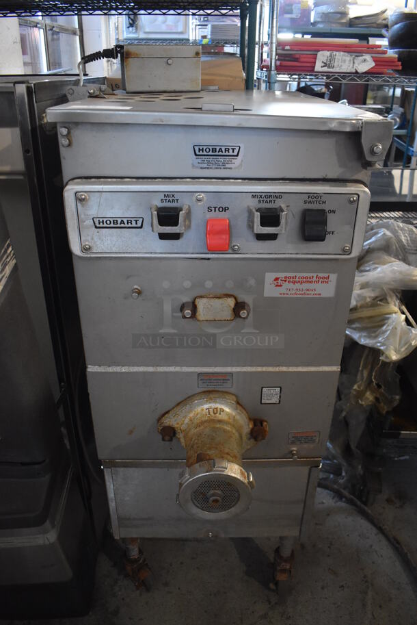 Hobart 4246S Metal Commercial Floor Style Meat Grinder Mixer w/ Food Pedal on Commercial Casters. 208 Volts, 3 Phase. 22x42x55 - Image 2 of 11