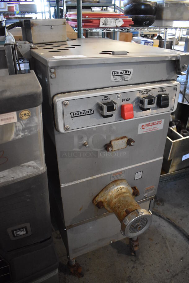 Hobart 4246S Metal Commercial Floor Style Meat Grinder Mixer w/ Food Pedal on Commercial Casters. 208 Volts, 3 Phase. 22x42x55 - Image 3 of 11