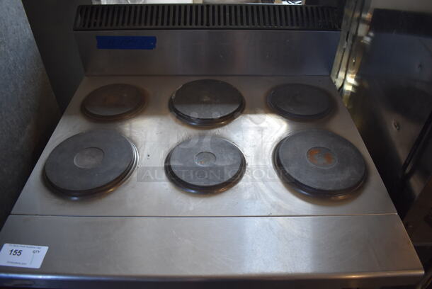 Garland Stainless Steel Commercial Electric Powered 6 Burner Hot Plate Range w/ Oven and Back Splash. 208-250 Volts, 1 or 3 Phase. 36x36x48 - Image 5 of 7