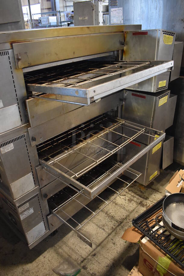 3 Middleby Marshall PS555 Stainless Steel Commercial Natural Gas Powered Conveyor Pizza Oven on Commercial Casters. 150,000 BTU. 93x65x64. 3 Times Your Bid! - Image 3 of 11