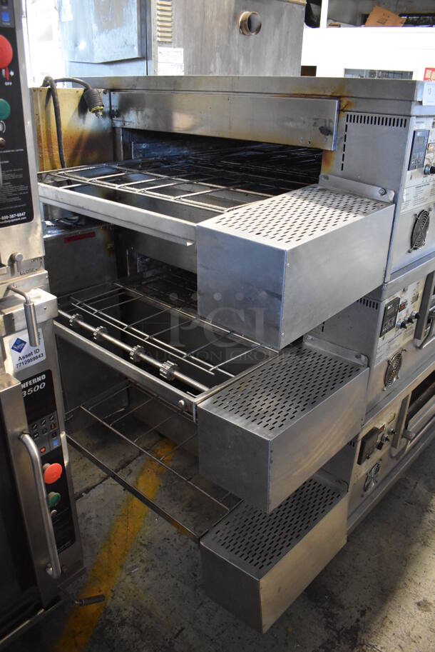 3 Middleby Marshall PS555 Stainless Steel Commercial Natural Gas Powered Conveyor Pizza Oven on Commercial Casters. 150,000 BTU. 93x65x64. 3 Times Your Bid! - Image 8 of 11