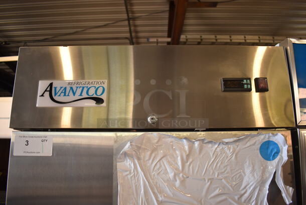 Avantco 178A19FHC Stainless Steel Commercial Single Door Reach In Freezer w/ Poly Coated Racks on Commercial Casters. 115 Volts, 1 Phase. 28x26x83. Tested and Working! - Image 7 of 8