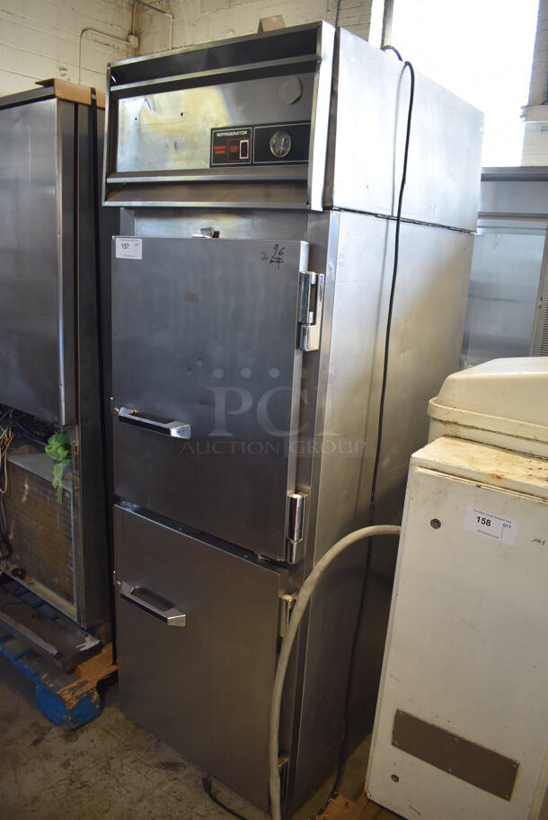 Victory RA-1D-S7-HD Stainless Steel Commercial 2 Half Size Door Reach In Cooler. 115 Volts, 1 Phase. 27x34x79. Tested and Working! - Image 2 of 6