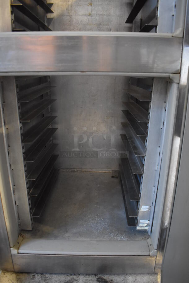 Victory RA-1D-S7-HD Stainless Steel Commercial 2 Half Size Door Reach In Cooler. 115 Volts, 1 Phase. 27x34x79. Tested and Working! - Image 5 of 6